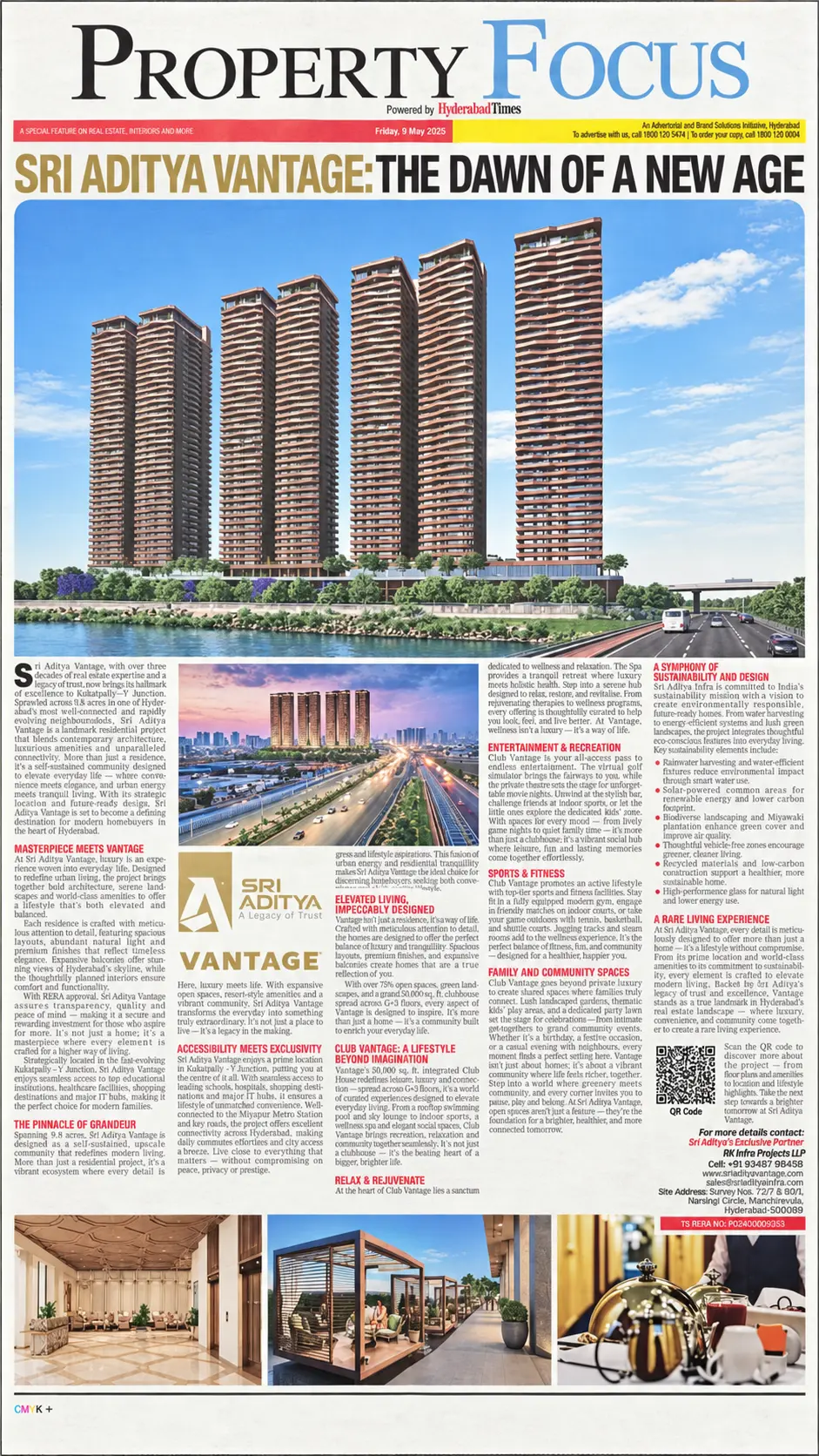 Property Focus newspaper feature on Sri Aditya Vantage